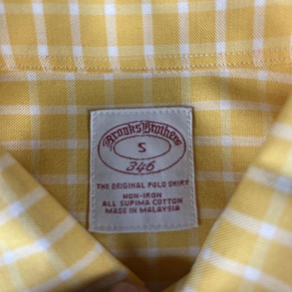 Brooks Brothers 346 Size Small Yellow Button Down Long Sleeve Shirt - Picture 4 of 10